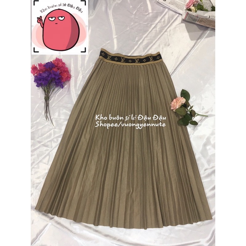 Chân váy dài Xếp Li cạp chun | BigBuy360 - bigbuy360.vn