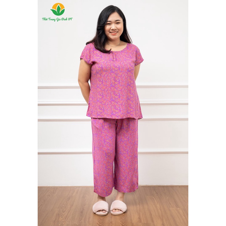 Bộ đồ lanh quần lửng, áo cộc tay bigsize 70kg-trên 80kg B06.2202 - Thời Trang Gia Đình VT