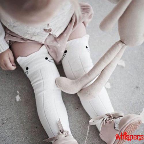 Vớ dài qua đầu gối chất liệu cotton ấm áp xinh xắn dành cho bé