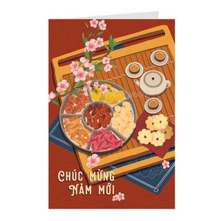 Combo 5c Thiệp Tết, Thiệp năm mới Greenwood NY39