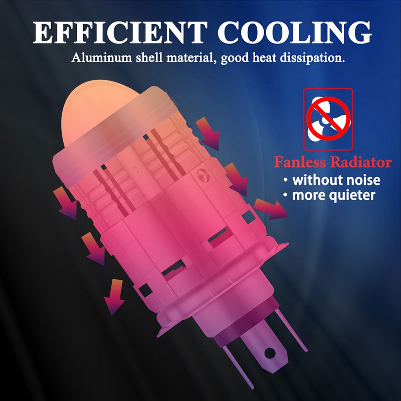 Đèn pha Kevanly bóng LED màu kép H4 BA20D cho xe máy