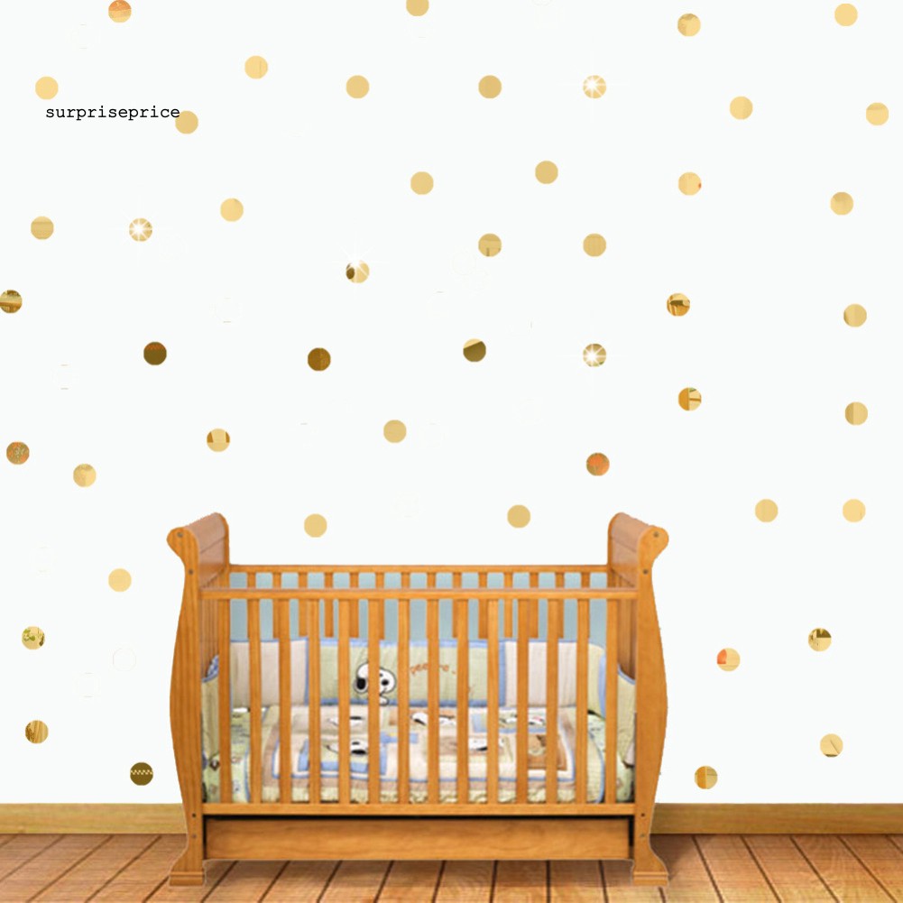 Bộ 50 miếng dán tường bằng acrylic hình dạng chấm tròn đáng yêu