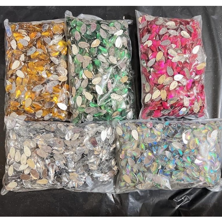 Hạt đá nhựa hình giọt nước 20x12mm trang trí oản, làm đồ handmade, phụ kiện may mặc DIY