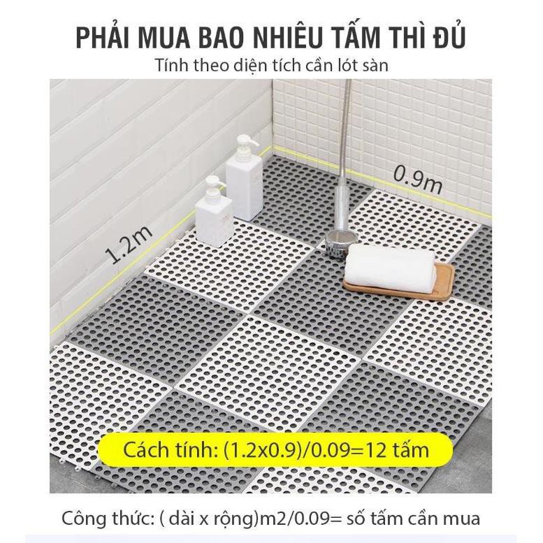 Tấm lót sàn,thảm nhựa lỗ kháng khuẩn,chống trơn,trượt kt30*30 cm sạch sẽ,thoáng mát,êm chân,an toàn cho trẻ