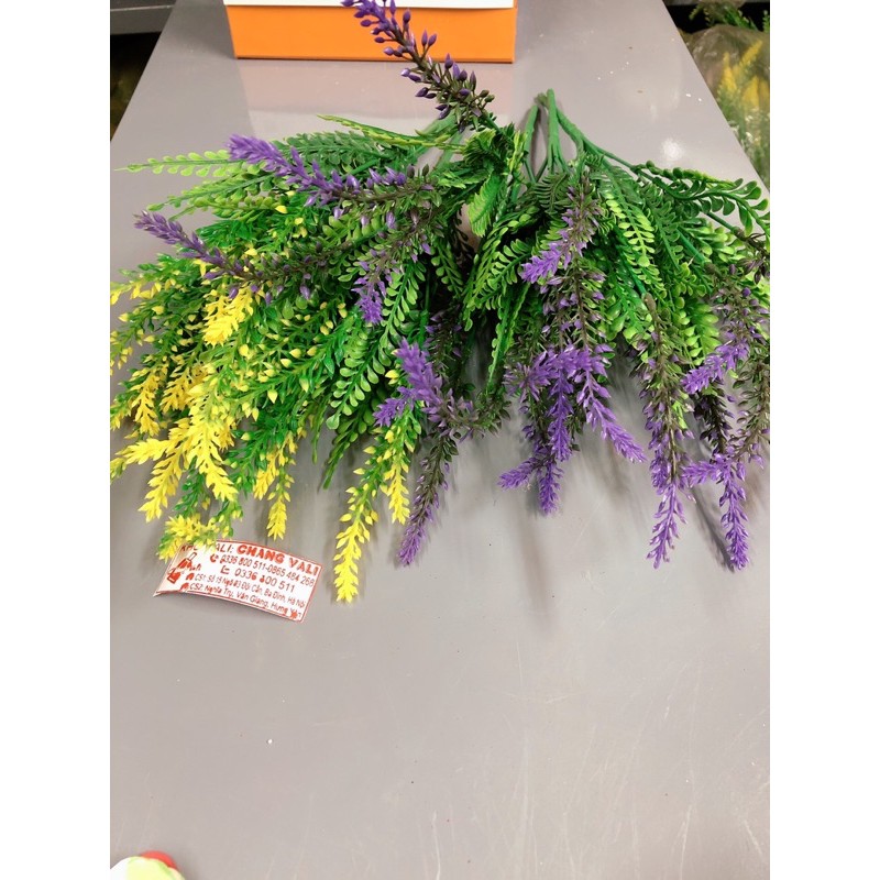 Cụm lavender 37cm điểm hoa lụa,hoa sáp