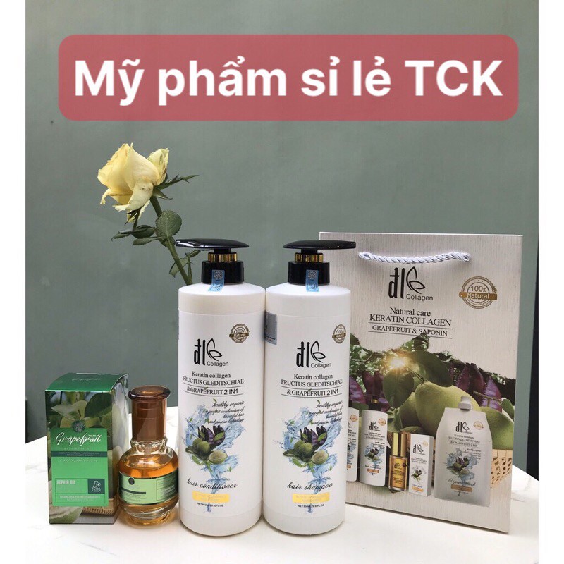 Dầu Gội Xả bưởi DL chống rụng tóc 800mlx2 hương thơm mềm mượt chống rụng tóc
