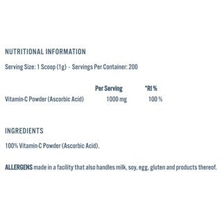 Applied Nutrition Vitamin C 200 lần dùng