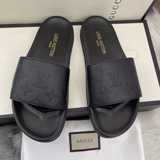 (kèm video)) Dép nam quai nhanh LV. Đen siêu phẩm