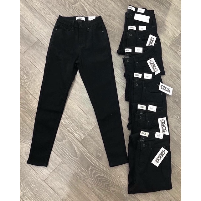Quần bò ôm vnxk , quần skinny đen trơn jeans vnxk