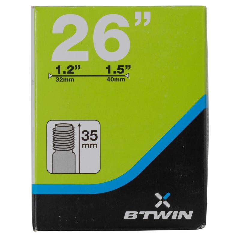 Săm 26'' Decathlon BTWIN có van Schrader 1,2/1,5 35 mm