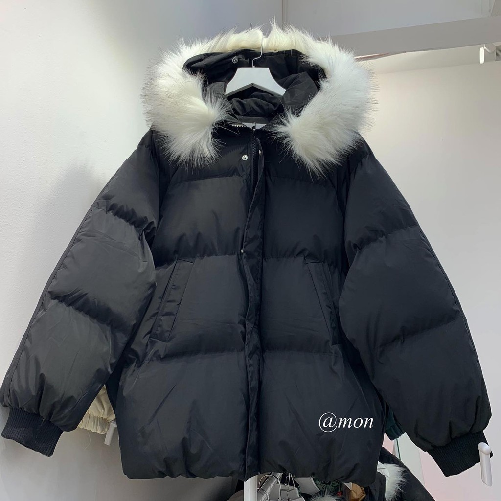 2101129 Áo phao béo trơn, áo phao nữ ulzzang rất dày freesize