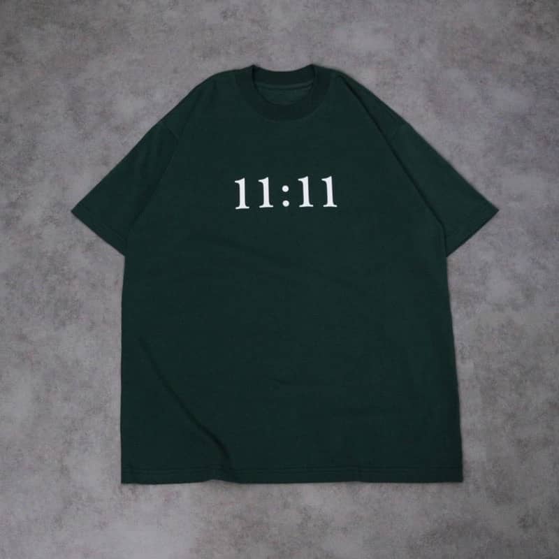 Áo Thun Tay Lỡ Unisex 11:11 màu XANH LÁ  Nam nữ unisex Áo phông cổ tròn form rộng Jaystoree2