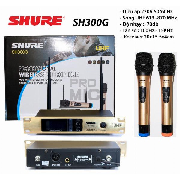 MIC KHÔNG DÂY SHURE SH -300G