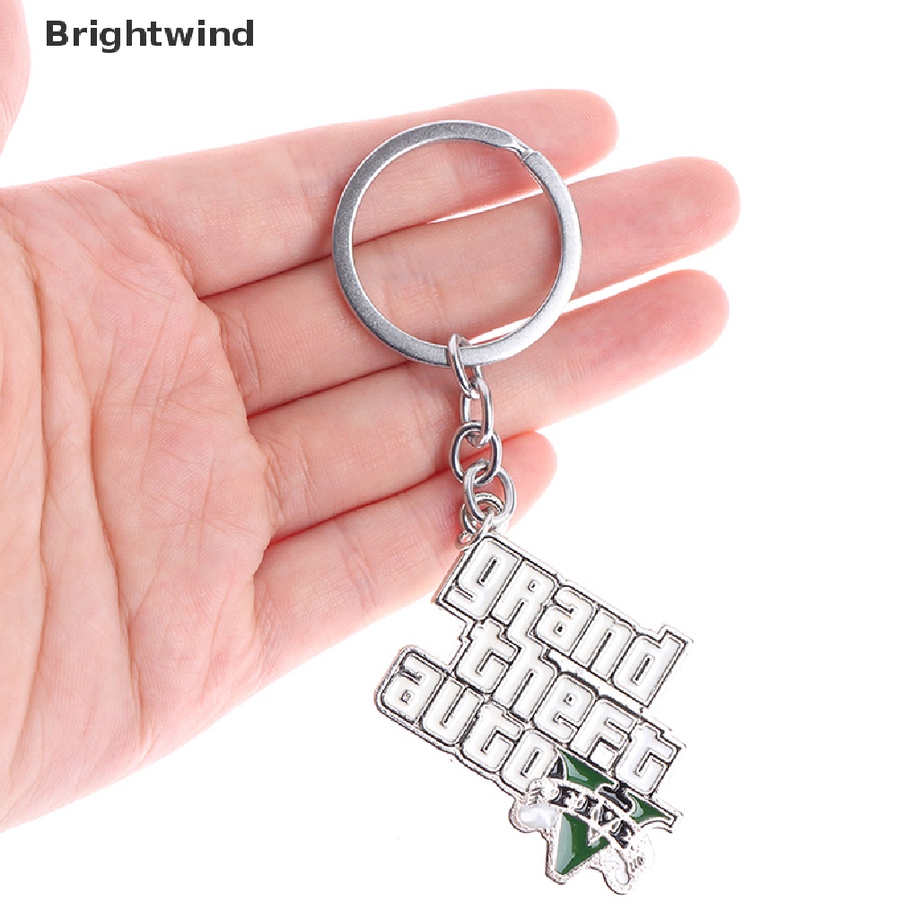 [Brightwind] Muti-Pendant Key Holder Game Accessories GTA Metal Keychain Men's Car Pendant Hot Sell