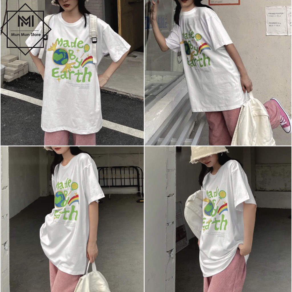 Áo Thun Unisex Form Rộng Tay Lỡ MunMunStore, Áo Phông Nam Nữ Oversize L04