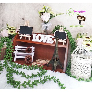 Bảng gỗ ghi chú có giá đỡ mini trang trí