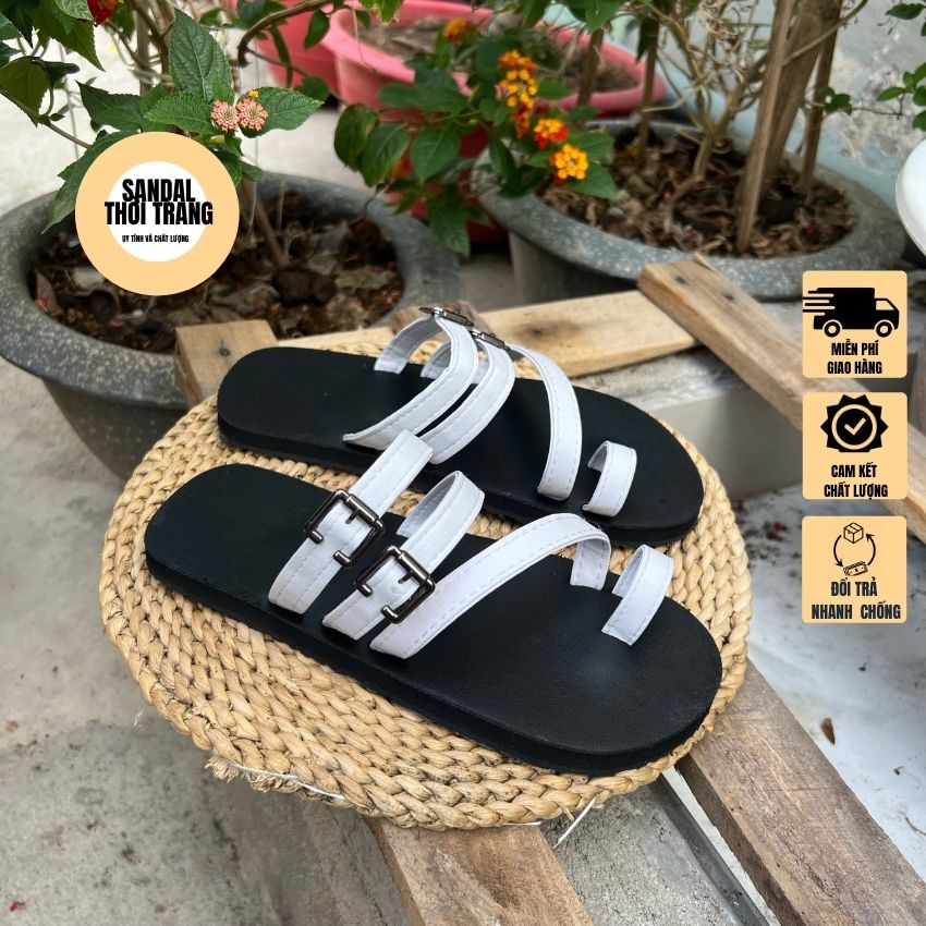 Dép sandal nữ xỏ ngón 3 dây khóa kiểu size 30- 42 SANDALTHOITRANG