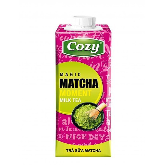 Thùng 24 hộp 225ml Trà sữa Cozy Moments hương matcha