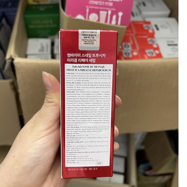 Tinh chất Serum Some By Mi ốc sên đen mờ sẹo lõm - sẹo mụn phục hồi da Some By Mi Snail Truecica Miracle Serum 50ml