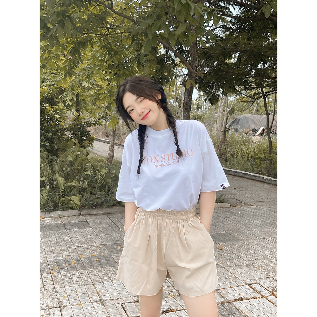 SS12 Áo thun nam nữ cotton 4 chiều mềm mát basic tee MON STUDIO có size | BigBuy360 - bigbuy360.vn