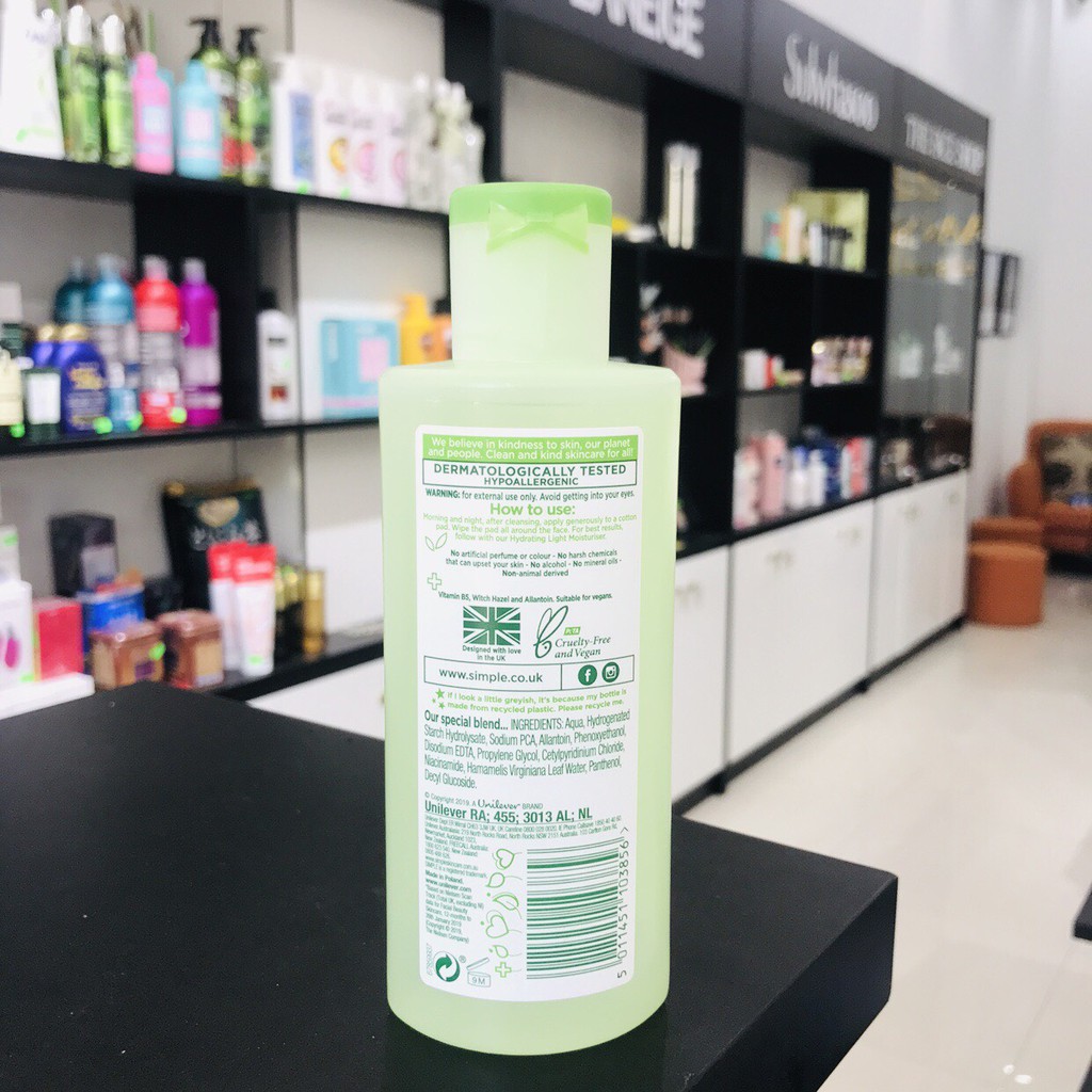 Nước Hoa Hồng Simple Kind to Skin Smothing Facial Toner 200ml ( mẫu cũ )