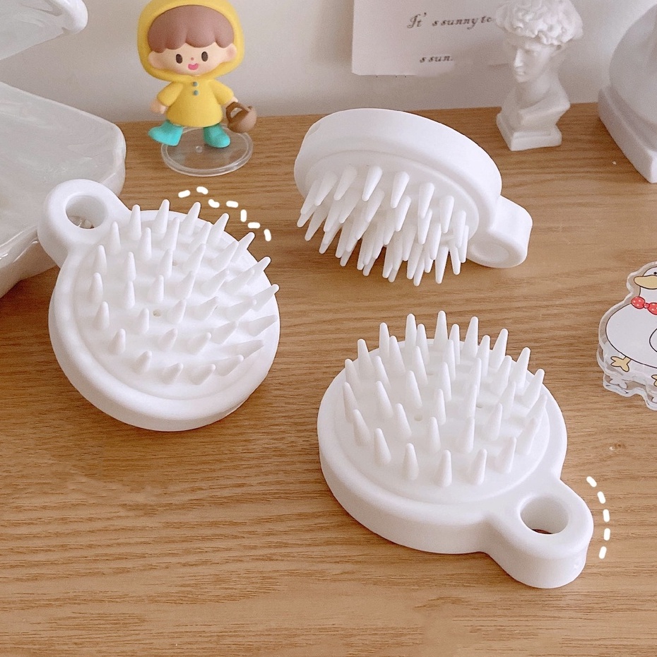 [Hàng mới về] Bàn chải silicon gội đầu mát xa da đầu phong cách Nhật Bản chuyên dụng