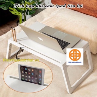 Bàn gấp gọn ⚡️FREESHIP⚡️ có khe cắm ipad- bàn học mini mẫu mới 2021 Gía rẻ- 1833