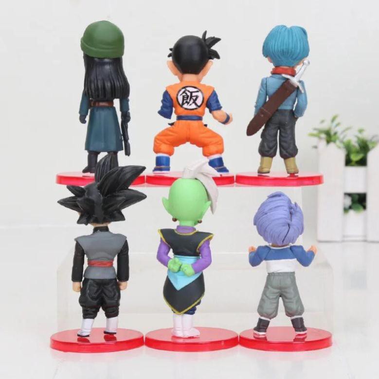 Bộ 6 Mô Hình Chibi Dragon ball Hình Son Goku Black Trunks Zamasu