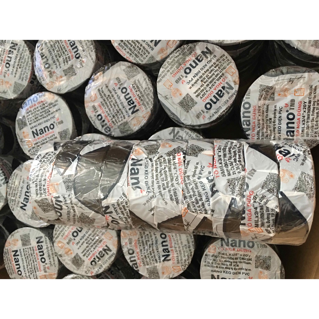 Băng keo điện Nano Tô nga dũng trắng, đen