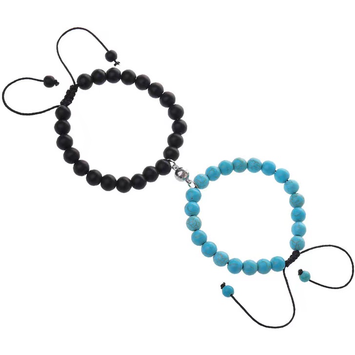 [Cois N] Set 2 Vòng Tay Chuỗi Hạt Từ Tính Quyến Rũ Thích Hợp Làm Quà Valentine Cho Cặp Đôi