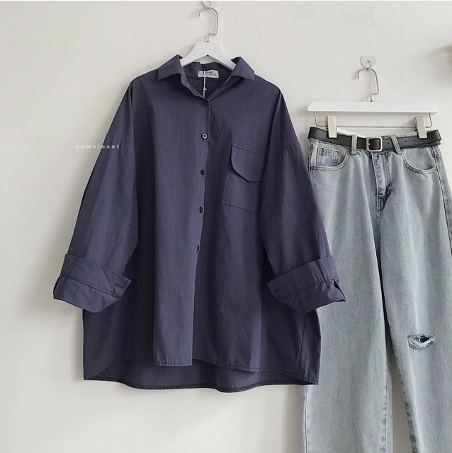 Sơ mi thô nắp túi mã 033 - hàng QC ảnh thật | BigBuy360 - bigbuy360.vn