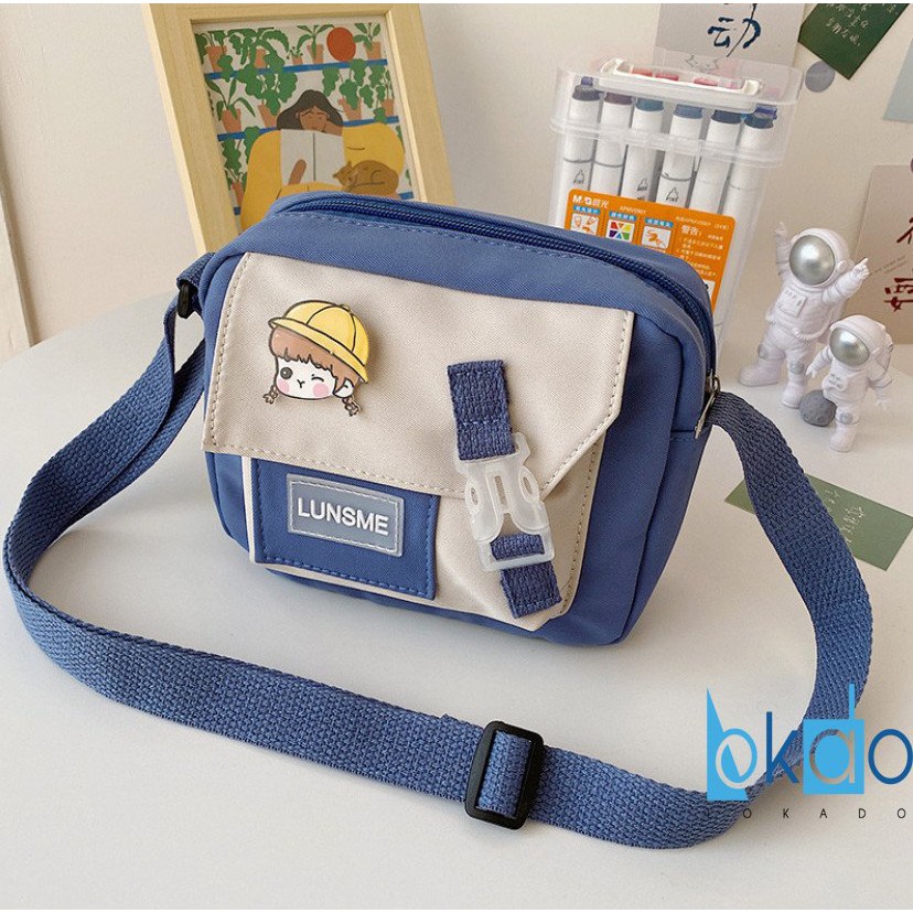 Túi tote vải LOKADO, túi vải tote đeo chéo chất liệu vải canvas nhiều ngăn đựng đồ - HY164