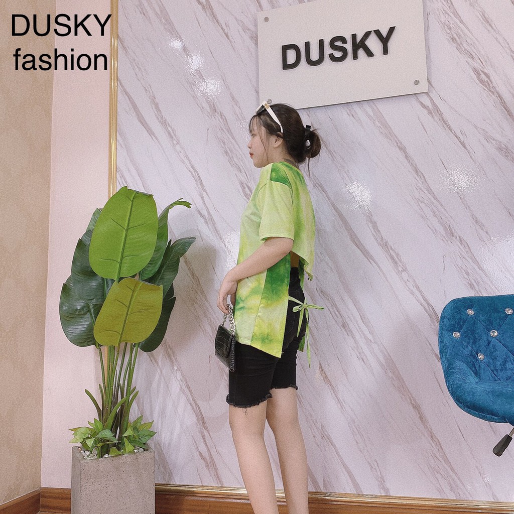 Áo thun nữ MÀU LOANG hở lưng cột dây sau lưng - DUSKY