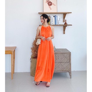 váy yếm dập ly dài