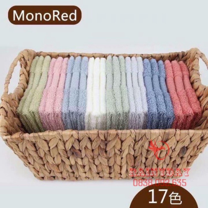Set 3 khăn mặt monored nhật cotton siêu mềm mịn cho em bé trẻ con lau rửa cho vuông cao cấp  DMT Shop