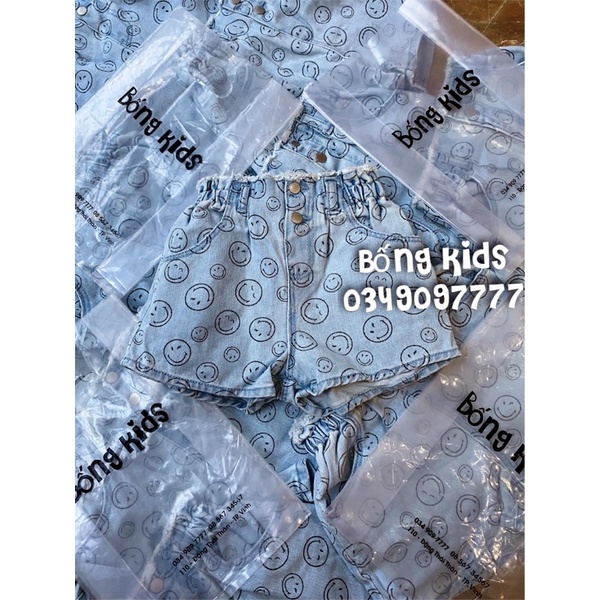 Quần Short Jean Bé Gái Mặt Cười ZR