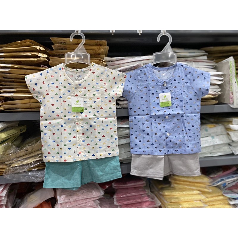 [LULLABY] Bộ cộc tay cotton Poplin Lullaby cao cấp