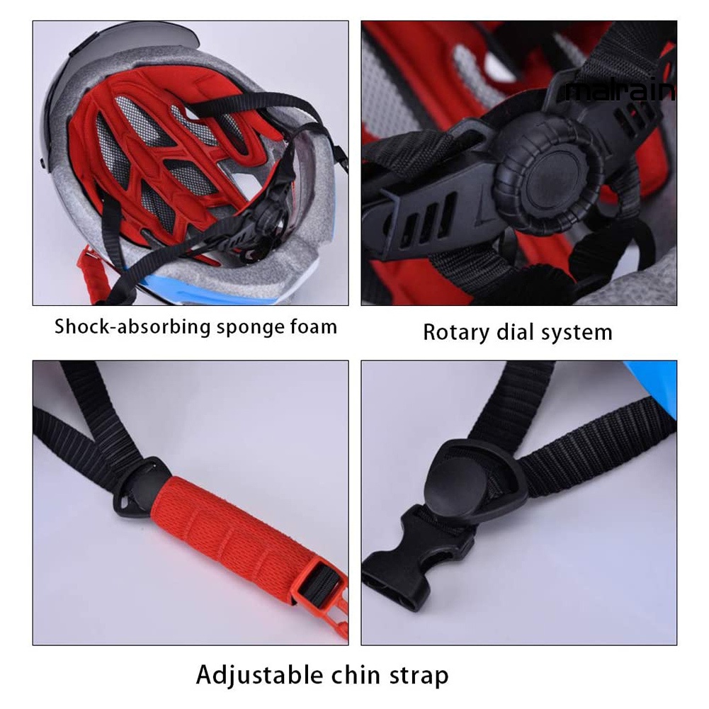 Mũ Bảo Hiểm Kèm Kính Bảo Hộ Có Thể Tháo Rời Thời Trang Đi Xe Đạp Cho Nam Và Nữ