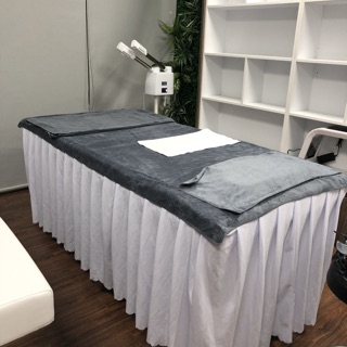 KHĂN TRẢI GIƯỜNG/KHĂN ĐẮP CHO SPA KT 90x190cm THÊU LOGO THEO YÊU CẦU