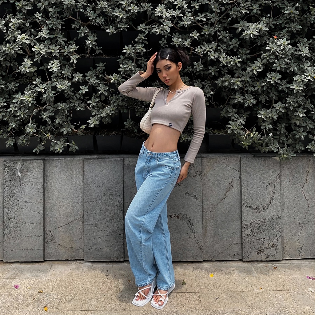 Áo Croptop Tay Dài PRADIES Basic / Trơn