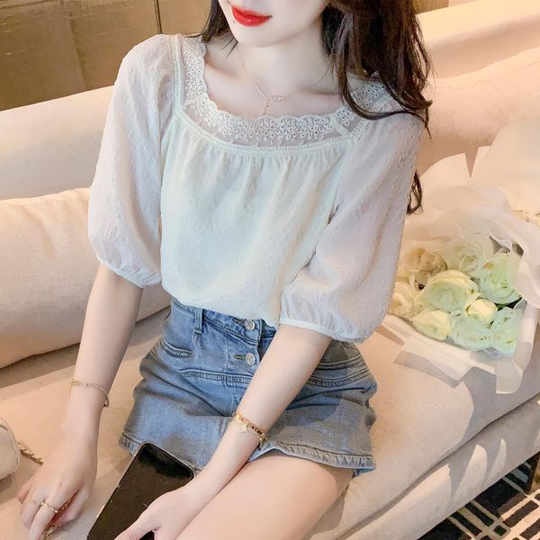 FF9042 Áo chiffon ngắn tay nữ hè hàng nhập