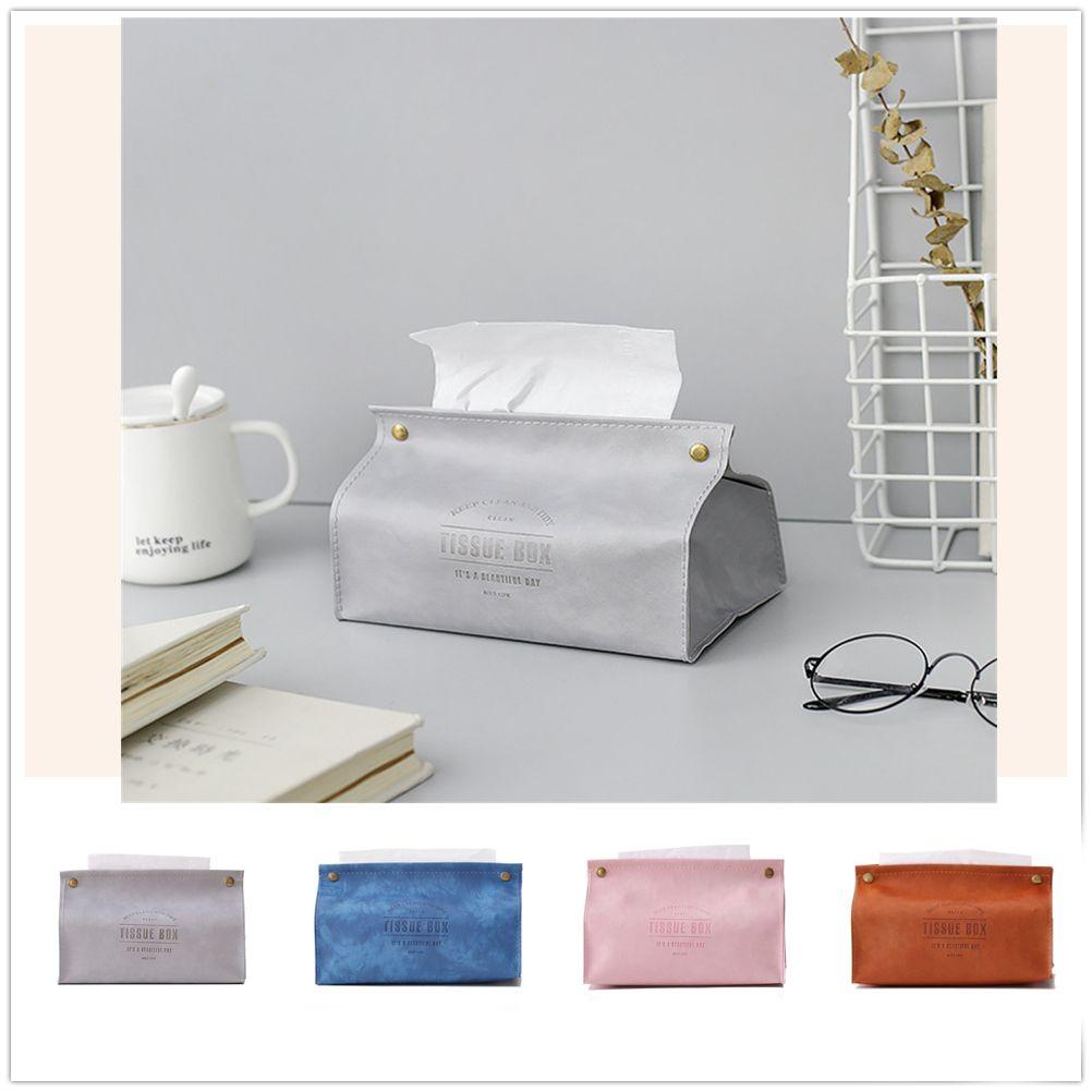 Hộp Đựng Khăn Giấy Bằng Da Phong Cách Bắc Âu Tiện Dụng Cho Nhà Bếp / Quán Bar