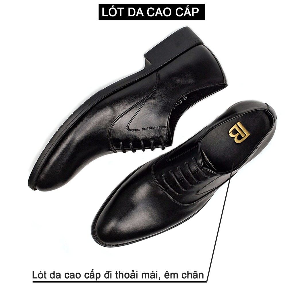 Giày nam oxford công sở da bò nappa cao cấp màu đen G103- Bụi leather- hộp sang trọng -Bảo hành 12 tháng