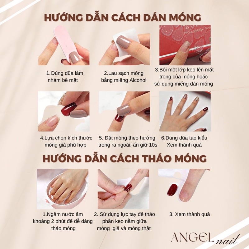 Bộ 24 móng giả đính charm xinh xắn các loại