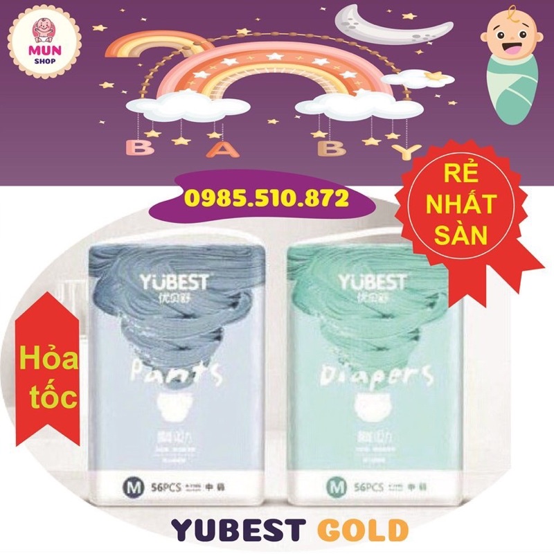 Bỉm Yubest Tã YUBEST Gold Chính Hãng CAO CẤP Quần/Dán Siêu Thấm Hút M84,L78,XL72, XXL66