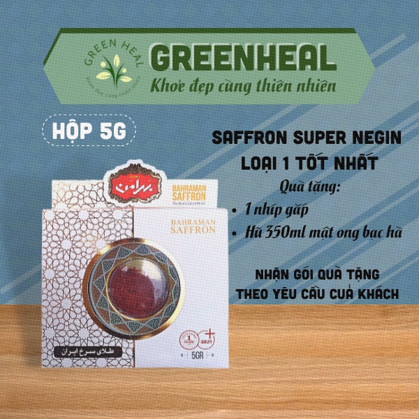 Saffron nhụy hoa nghệ tây SAFRON BAHRAMA chính hãng loại thượng hạng hộp 5G