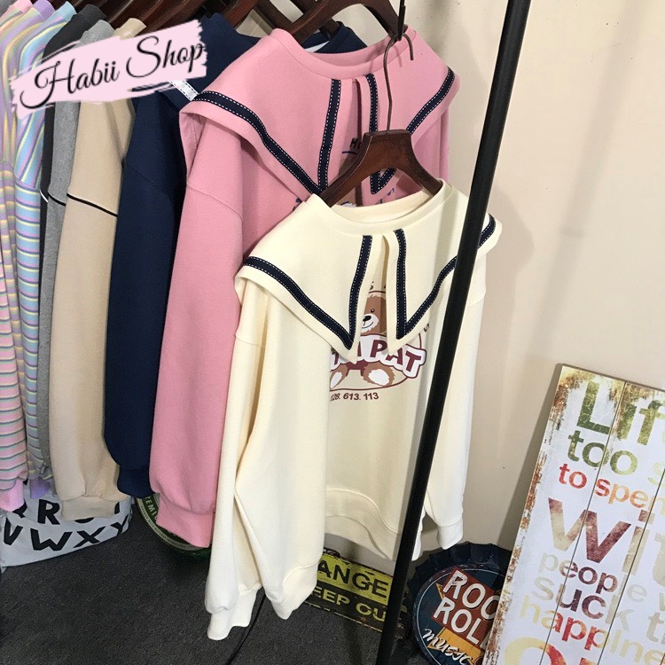 Áo nỉ sweater nữ phong cách ulzzang thủy thủ HABII AN01 | BigBuy360 - bigbuy360.vn