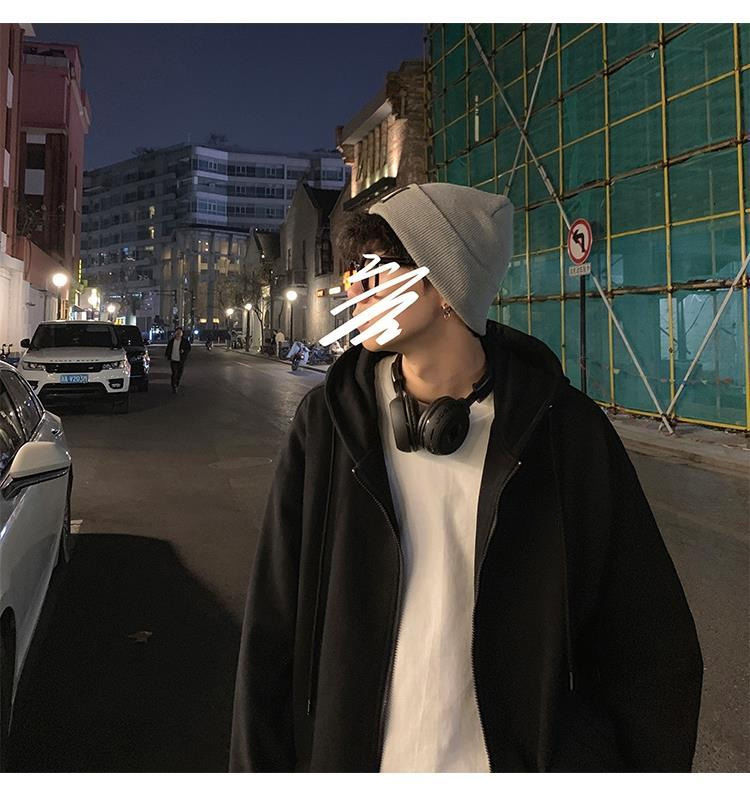 Áo khoác len có mũ trùm đầu phong cách Hàn Quốc dành cho bạn nam