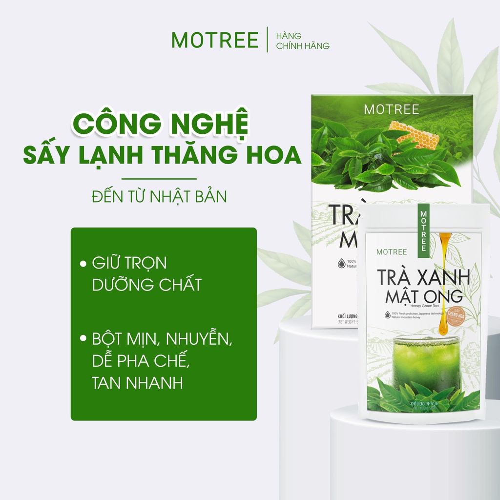 [CHÍNH HÃNG] Bột Trà Xanh Mật Ong Motree, 50gr Detox Thanh Lọc Cơ Thể, Giảm Cân Hiệu Quả, Cải Thiện Mụn , Da Đẹp Mịn Màn