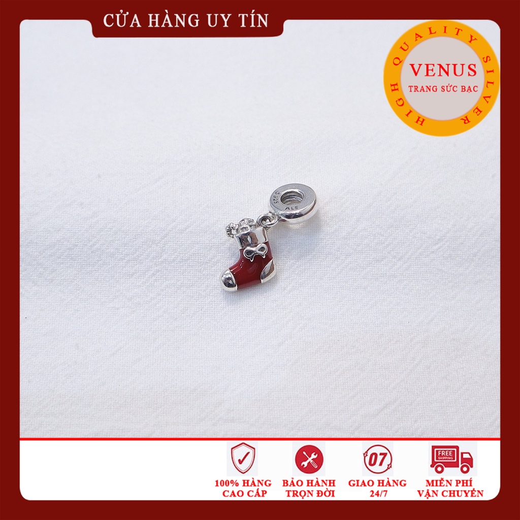 [Charm bạc 925 cao cấp] Charm treo chiếc tất đỏ- Mã sản phẩm VENUST21